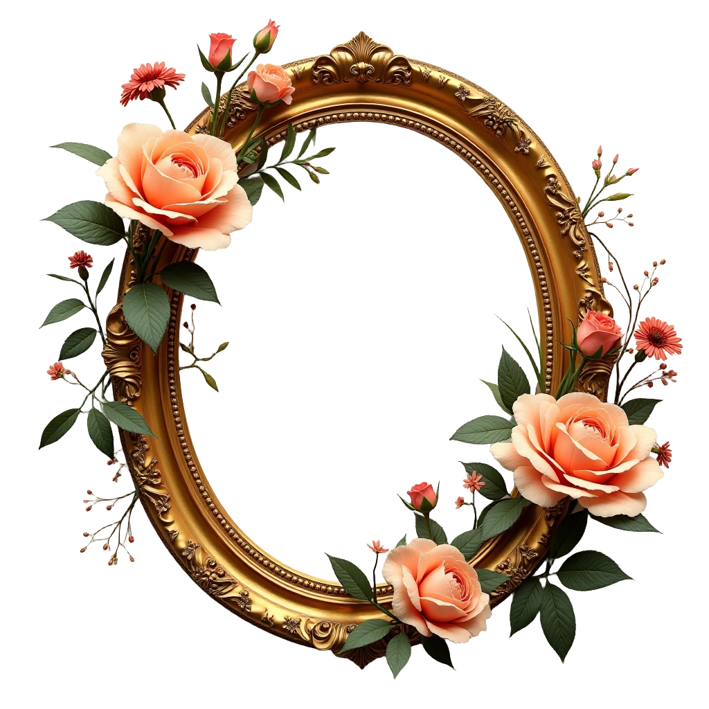 Golden Floral Frame